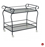 Picture of GRID Outdoor Aluminum Glass Shelf Mobile Tea Cart