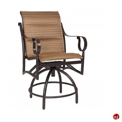 Picture of GRID Outdoor Aluminum Counter Stool Padded Swivel Chair