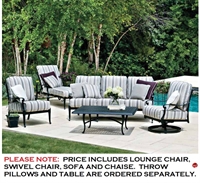 Picture of GRID Outdoor Aluminum Thick Cushion Swivel Rocking Chair, Lounge Chair, 3 Seat Sofa with Adjustable Chaise