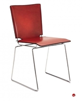 Picture of ICF Pelle Contemporary Sled Base Leather Armless Stack Chair