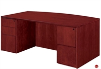 Picture of DMI Saratoga Veneer 72" Bowfront Double Pedestal Desk