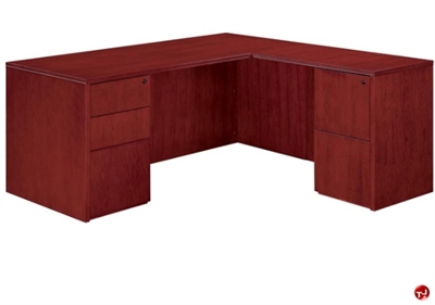 Picture of DMI Saratoga Veneer 72" L Shape Office Desk Workstation