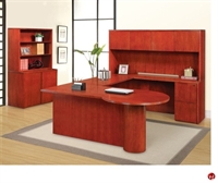 Picture of DMI Saratoga Veneer 72" U Shape P Top Office Desk Workstation with Bookcase File
