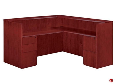 Picture of DMI Saratoga Veneer 72" L Shape Reception Desk Workstation