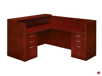 Picture of DMI Summit Veneer 66" L Shape Reception Desk Workstation