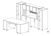 Picture of STROY Contemporary Executive Desk with Credenza Wardrobe Storage