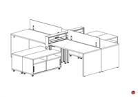 Picture of STROY Contemporary 4 Person Bench Seating Office Desk Workstation