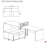 Picture of STROY Contemporary 2 Person L Shape Bench Seating Office Desk Workstation, Circuit Power