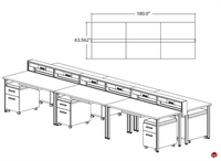 Picture of STROY 6 Person Bench Seating Office Desk Teaming Workstation wtih Circuit Power