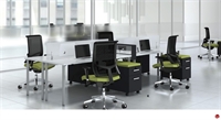 Picture of STROY 4 Person Bench Seating Office Desk Teaming Workstation wtih Circuit Power