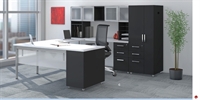 Picture of STROY Contemporary U Shape Executive Office Desk Workstation with Wardrobe and Wall Mount Storage