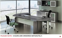Picture of STROY Contemporary Curve Office Desk Workstation with Storage Credenza and Wall Storage