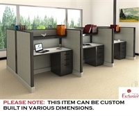 Picture of PEBLO Cluster of 6 Person Telemarketing Cubicle Workstation with Filing