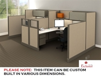 Picture of PEBLO Cluster of 2 Person L Shape Office Desk Cubicle Workstation