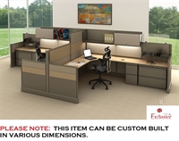 Picture of PEBLO Cluster of 2 Person L Shape Office Desk Cubicle Workstation