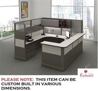 Picture of PEBLO Electrified U Shape Reception Desk Cubicle Workstation