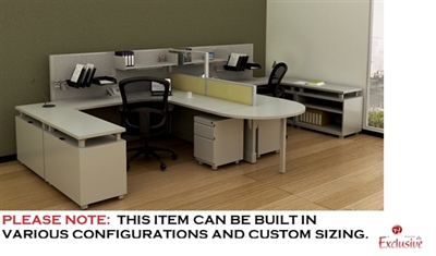 Picture of PEBLO 2 Person U Shape Metal Desk Cubicle Workstation