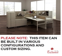 Picture of PEBLO Cluster of 2 Person L Shape Metal Desk Workstation