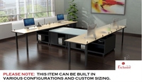 Picture of PEBLO Cluster of 2 Person Bench Seating Teaming Desk Workstation