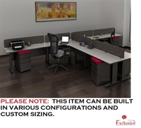 Picture of PEBLO 2 Person L Shape Office Desk Workstation