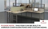 Picture of PEBLO 2 Person L Shape Office Desk Shared Cubicle Workstation