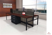 Picture of PEBLO 4 Person Bench Seating Teaming Cubicle Desk Workstation