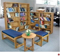 Picture of Marino Veneer Library Bookcases with Benches and End Table