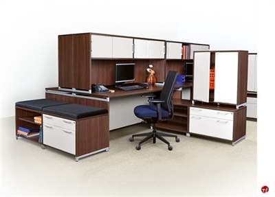 Picture of Marino 4 Person L Shape Office Desk Workstation