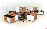 Picture of Marino 6 Person L Shape Office Desk Workstation wtih Storage