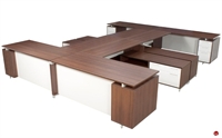 Picture of Marino 4 Person L Shape Teaming Desk Bench Seating Workstation