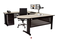 Picture of Marino 72" U Shape Steel Training Desk Table with Filing Pedestals