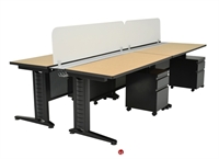 Picture of Marino 4 Person Training Table with Privacy Panel and Filing Cabinet