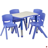 Picture of Brato Height Adjustable Activity Table with 4 Kids Plastic Stack Chairs