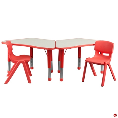 Picture of Brato Height Adjustable Activity Connecting Tables with 2 Kids Plastic Stack Chairs