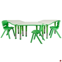 Picture of Brato Height Adjustable Activity Connecting Tables with 3 Kids Plastic Stack Chairs
