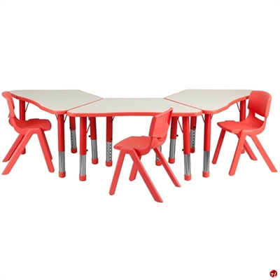 Picture of Brato Height Adjustable Activity Connecting Tables with 3 Kids Plastic Stack Chairs