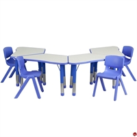 Picture of Brato Height Adjustable Activity Connecting Tables with 4 Kids Plastic Stack Chairs