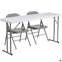 Picture of Brato 18" x 60" Resin Folding Table with 2 Folding Chairs