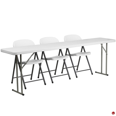 Picture of Brato 18" x 96" Resin Folding Table with 3 Resin Folding Chairs