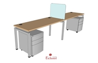 Picture of PEBLO 2 Person 24" x 60" Bench Seating Office Desk Workstation