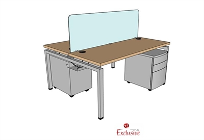 Picture of PEBLO 2 Person 24" x 60" Bench Seating Office Desk Workstation