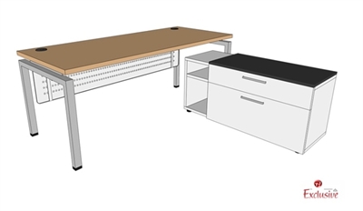 Picture of PEBLO 30" x 72" L Shape Modular Steel Office Desk Workstation