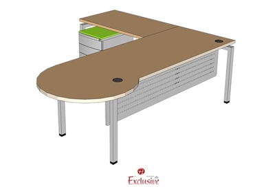 Picture of PEBLO L Shape P Top Steel Office Desk Workstation