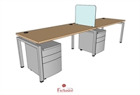 Picture of PEBLO 2 Person 30" x 60" Bench Seating Office Desk Workstation