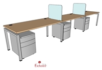 Picture of PEBLO 3 Person 30" x 60" Bench Seating Office Desk Workstation