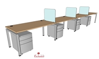 Picture of PEBLO 4 Person 30" x 60" Bench Seating Office Desk Workstation