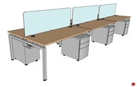 Picture of PEBLO 6 Person 24" x 60" Bench Seating Office Desk Workstation