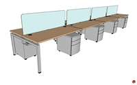 Picture of PEBLO 8 Person 24" x 60" Bench Seating Office Desk Workstation
