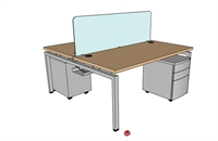 Picture of PEBLO 2 Person 30" x 60" Teaming Bench Seating Office Desk Workstation