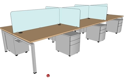 Picture of PEBLO Cluster of 6 Person Bench Seating Teaming Desk Workstation